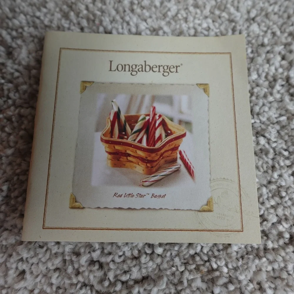Longaberger 2001 Little Star Basket Red Accent Handwoven Wood Collectible‎ Ohio